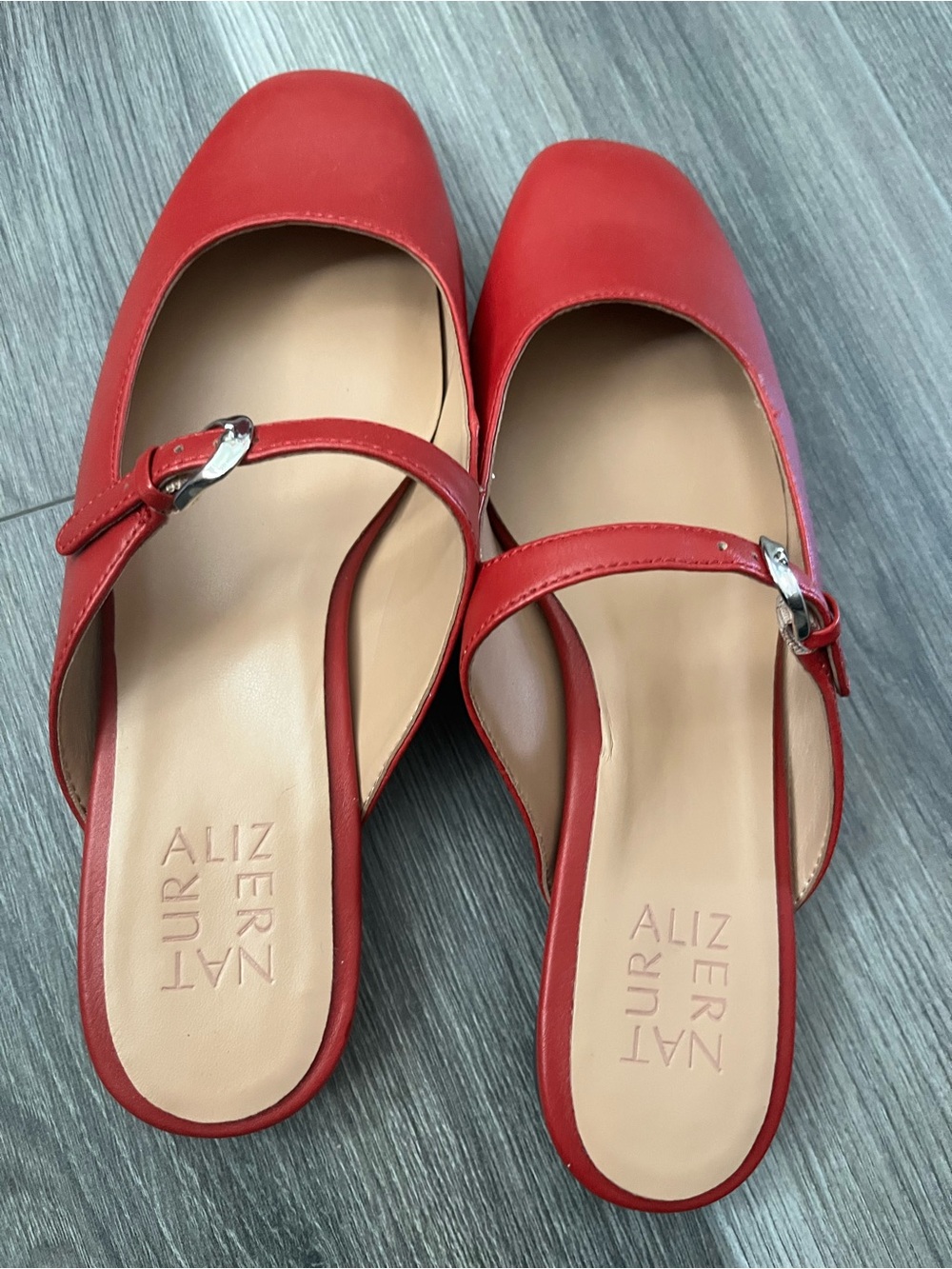 Naturalizer Red Buckle Mary Jane Mules - Picture 2 of 5